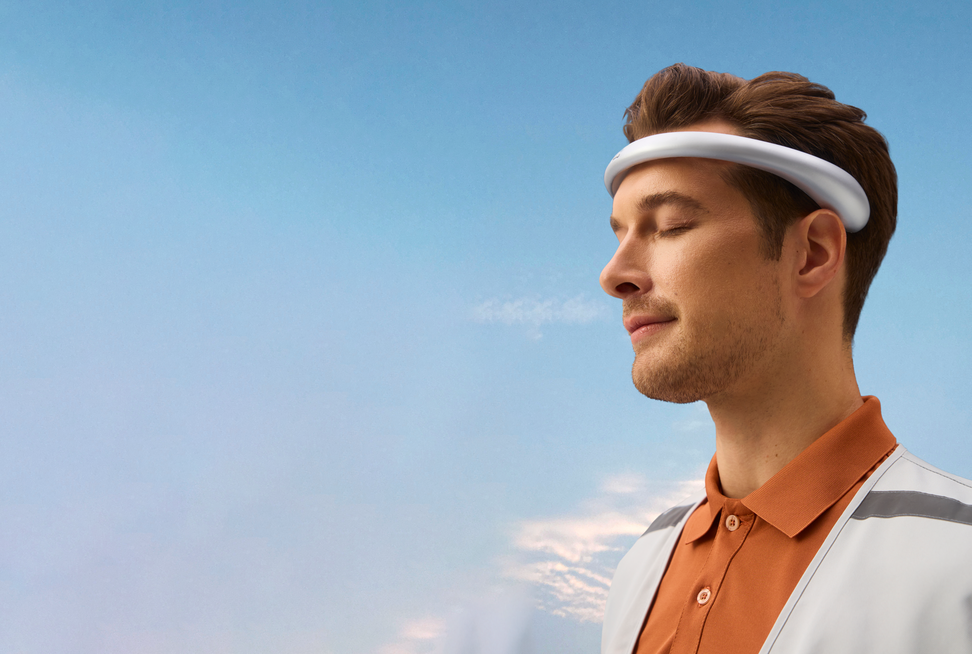 Professional driver wearing FocusLane biosignal headgear